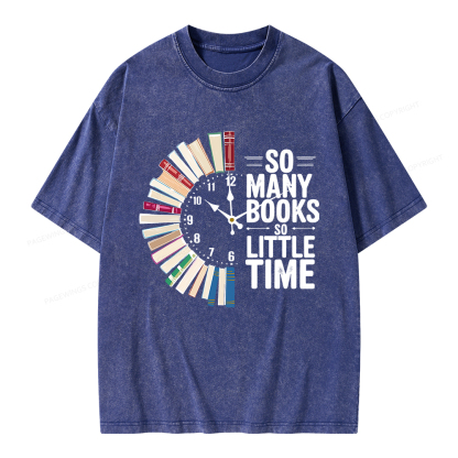 Pagewings So Many Books So Little Time Unisex Washed T-shirt