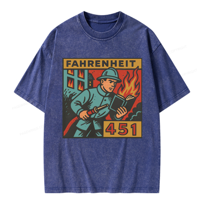 Pagewings Literature 451 Unisex Washed T-shirt