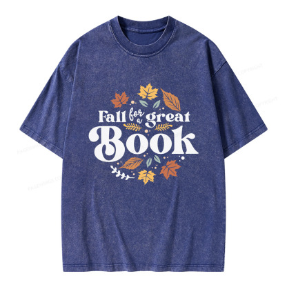 Pagewings Thanksgiving Fall For A Great Book Unisex Washed T-shirt