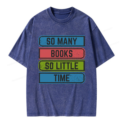 Pagewings So Many Books So Little Time Unisex Washed T-shirt