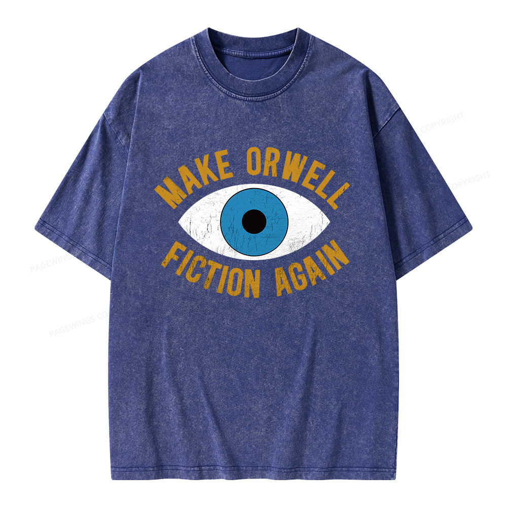 Pagewings Make Orwell Fiction Again Unisex Washed T-shirt