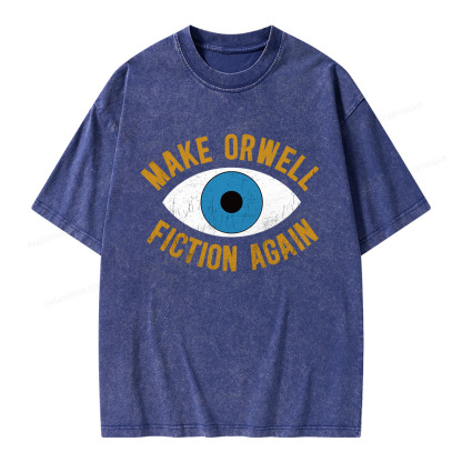 Pagewings Make Orwell Fiction Again Unisex Washed T-shirt