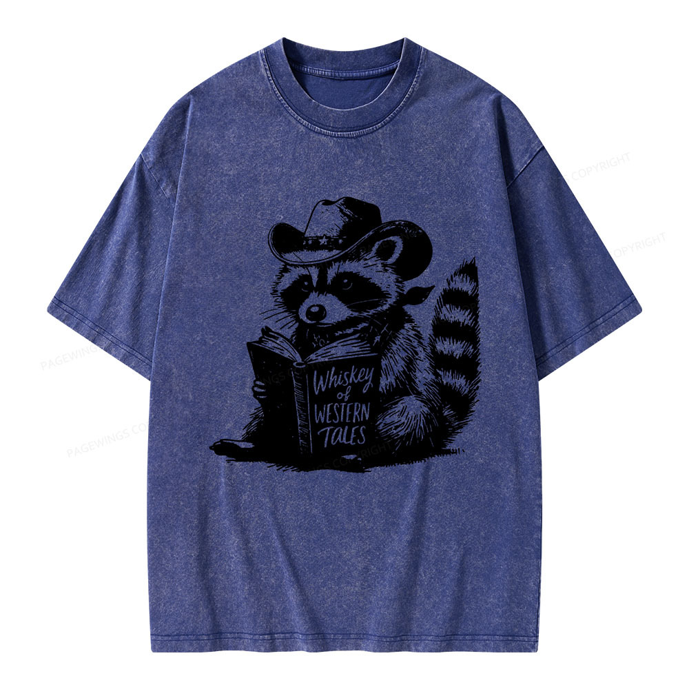 Pagewings Whiskey of Western Tales Unisex Washed T-shirt