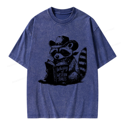 Pagewings Whiskey of Western Tales Unisex Washed T-shirt