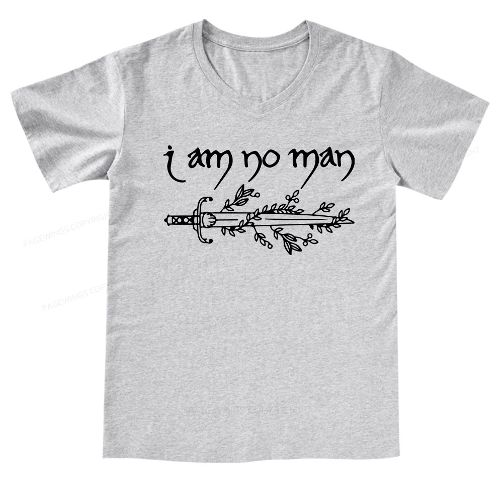 Pagewings I Am No Man V-neck T-shirt