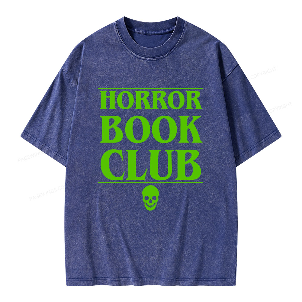 Pagewings Horror Book Club Unisex Washed T-shirt