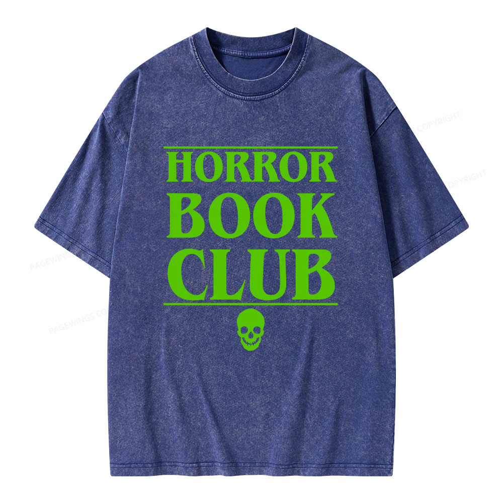 Pagewings Horror Book Club Unisex Washed T-shirt