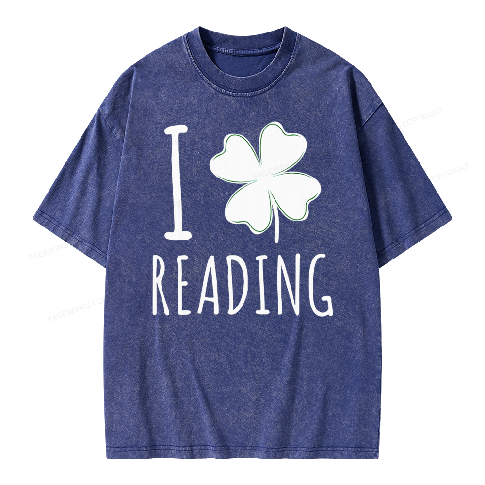 Pagewing St Patricks Day Book Lover Shirt Unisex Washed T-shirt