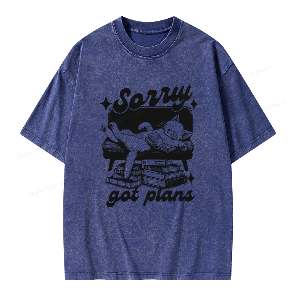 Pagewings Sorry Got Plans Unisex Washed T-shirt