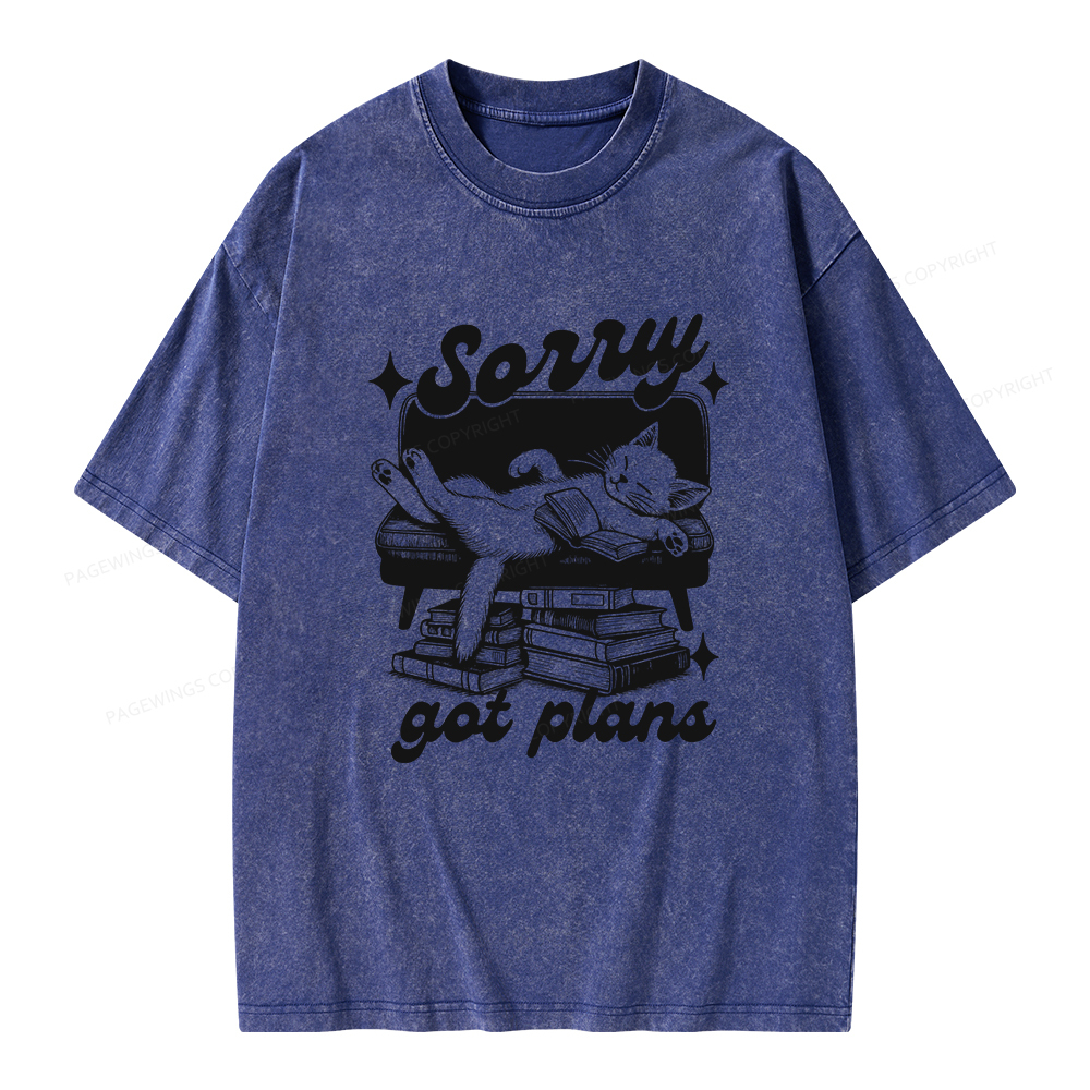 Pagewings Sorry Got Plans Unisex Washed T-shirt