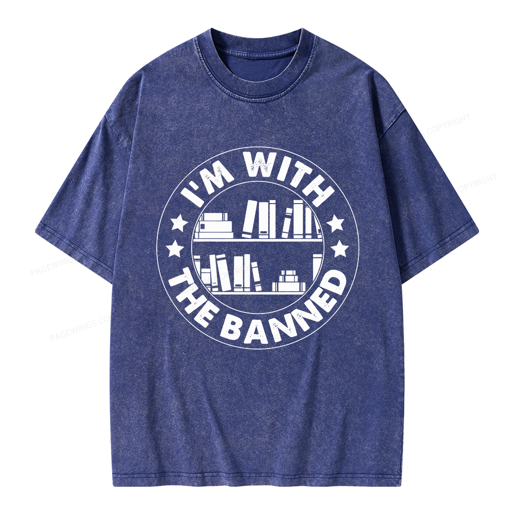 Pagewings I'm With The Banned Unisex Washed T-shirt