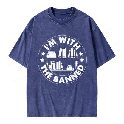 Pagewings I'm With The Banned Unisex Washed T-shirt