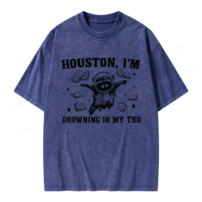 Pagewings Houston I’m Drowning In My TBR Unisex Washed T-shirt
