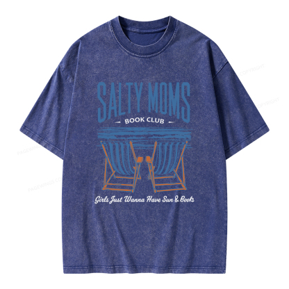 Pagewings Salty Moms Book Club Unisex Washed T-shirt