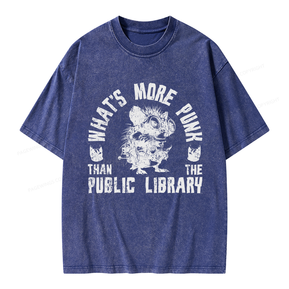 Pagewings What's More Punk Than The Public Library Unisex Washed T-shirt