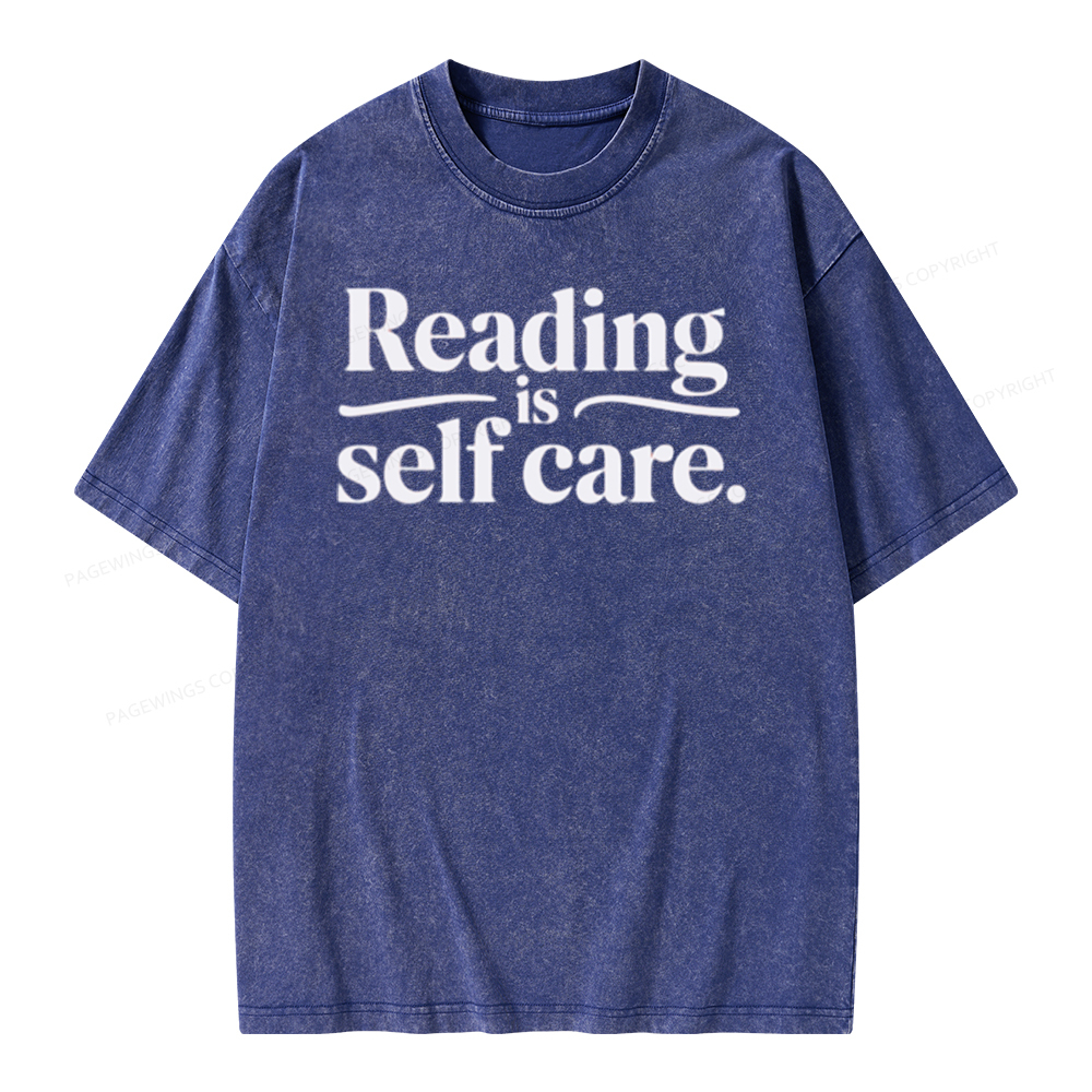 Pagewing Reading Self Care Unisex Tee Unisex Washed T-shirt