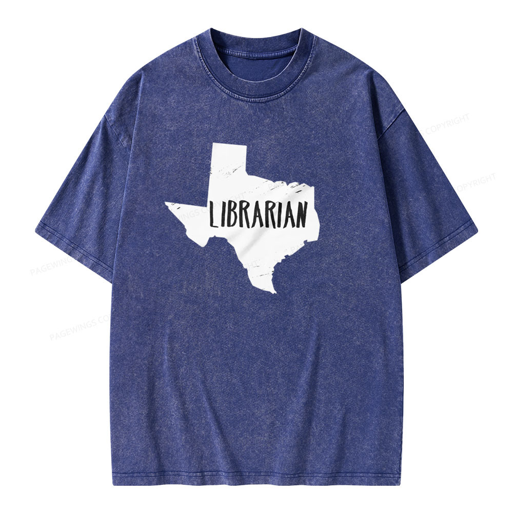 Pagewings Gift for Librarian  Unisex Washed T-shirt