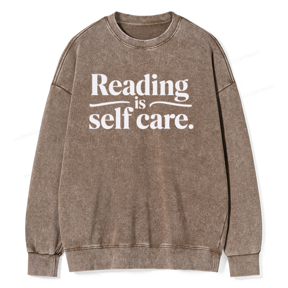 Pagewing Reading Self Care Unisex Tee Unisex Washed Sweatshirt