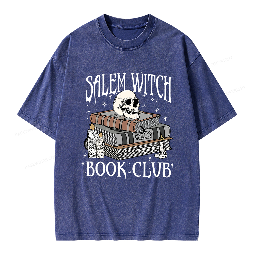 Pagewings Salem Witch Book Club Unisex Washed T-shirt