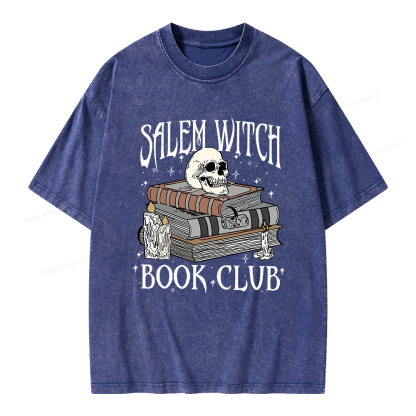 Pagewings Salem Witch Book Club Unisex Washed T-shirt