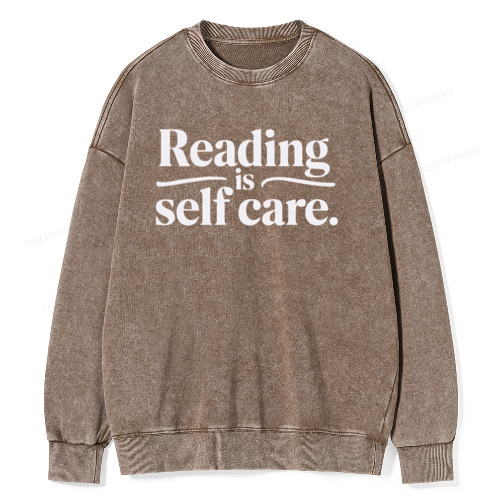 Pagewing Reading Self Care Unisex Tee Unisex Washed Sweatshirt
