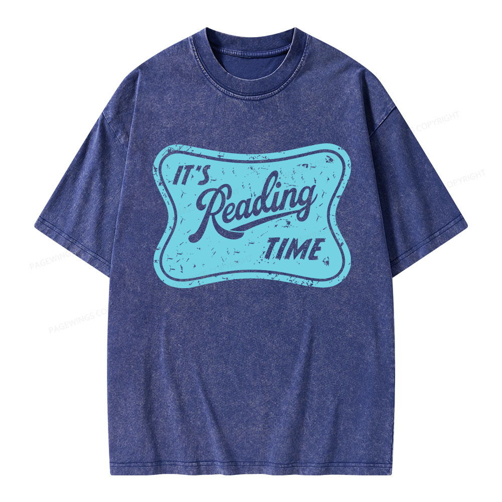 Pagewings It’s Reading Time Unisex Washed T-shirt