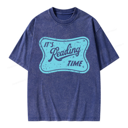 Pagewings It’s Reading Time Unisex Washed T-shirt