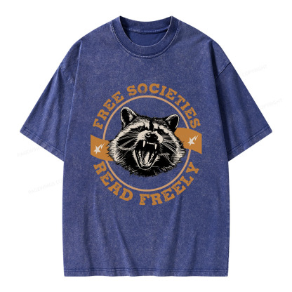 Pagewings Free Societies Read Freely Unisex Washed T-shirt