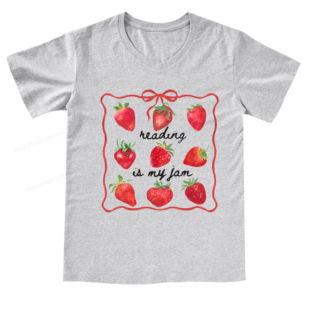 Pagewings Reading Is My Jam V-neck T-shirt