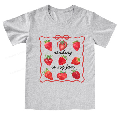 Pagewings Reading Is My Jam V-neck T-shirt