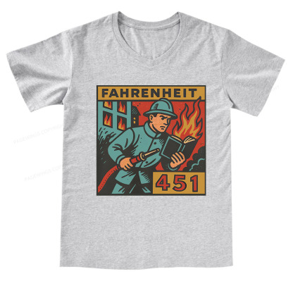 Pagewings Literature 451 V-neck T-shirt