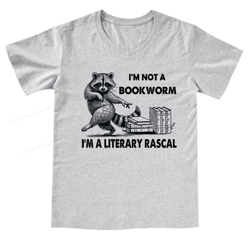 Pagewings I'm Not A Bookworm I'm A Literary Rascal V-neck T-shirt