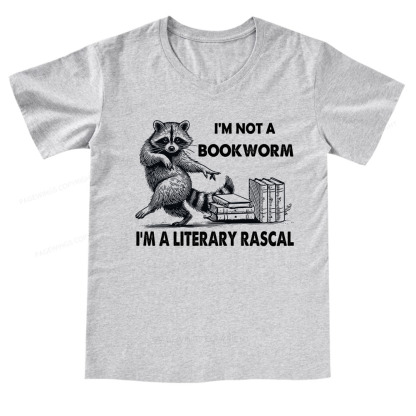 Pagewings I'm Not A Bookworm I'm A Literary Rascal V-neck T-shirt