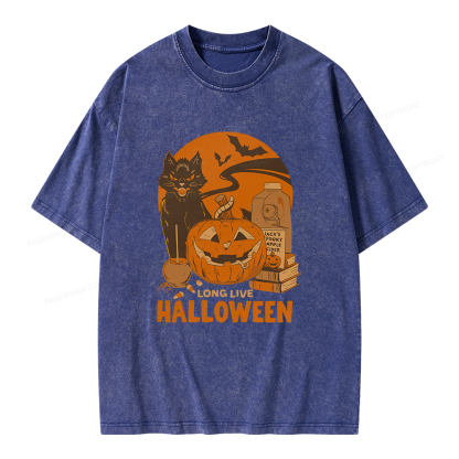 Pagewings Long Live Halloween Unisex Washed T-shirt