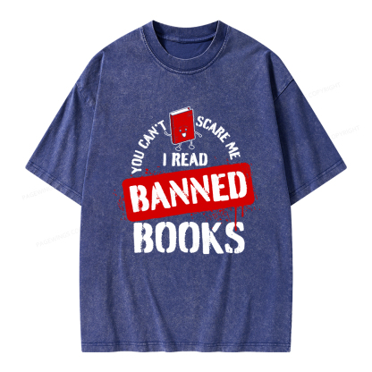 Pagewings You Can't Scare Me I Read Banned Books Unisex Washed T-shirt