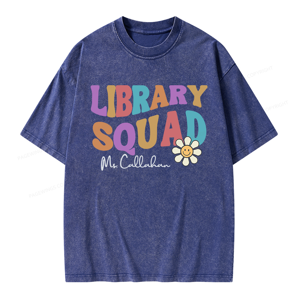Pagewings Personalized Library Team Unisex Washed T-shirt