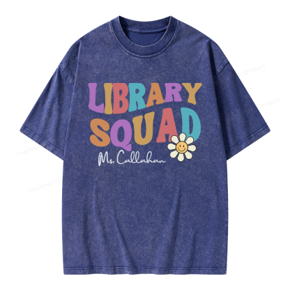 Pagewings Personalized Library Team Unisex Washed T-shirt