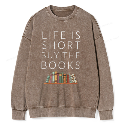 Pagewing Buy The Books Unisex Tee Unisex Washed Sweatshirt
