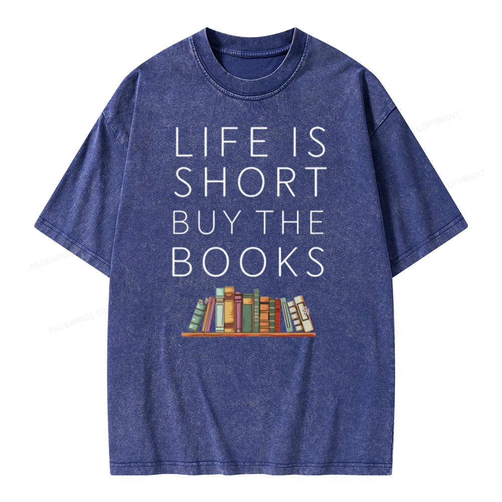 Pagewing Buy The Books Unisex Tee Unisex Washed T-shirt