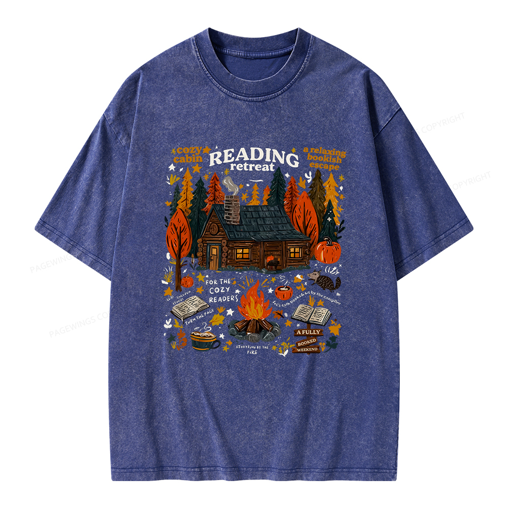Pagewings Reading Retreat Unisex Washed T-shirt