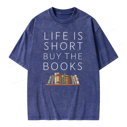 Pagewing Buy The Books Unisex Tee Unisex Washed T-shirt