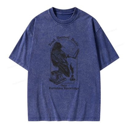 Pagewings Read Banned Books Gain Forbidden Knowledge Unisex Washed T-shirt