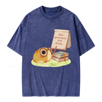 Pagewings Ban Ignorance Not Books Unisex Washed T-shirt