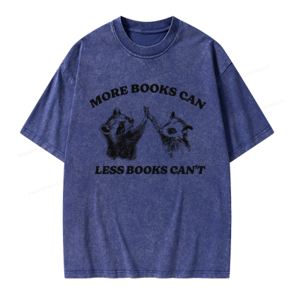 Pagewings More Books Can Less Books Can't Unisex Washed T-shirt