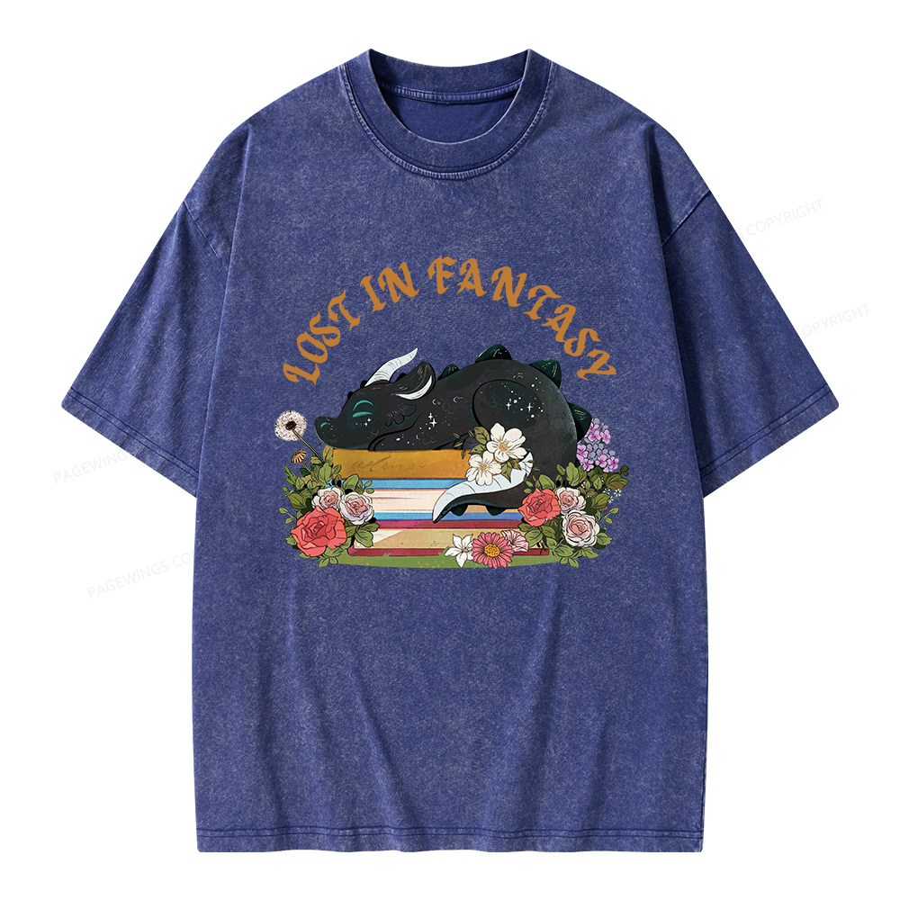 Pagewings Lost In Fantasy Unisex Washed T-shirt