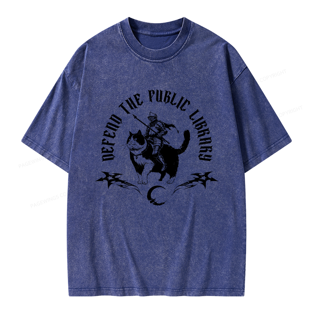 Pagewings Defend The Public Library Unisex Washed T-shirt