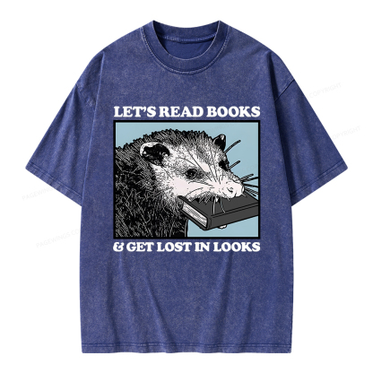 Pagewings Let’s Read Books & Get Lost In Looks Unisex Washed T-shirt