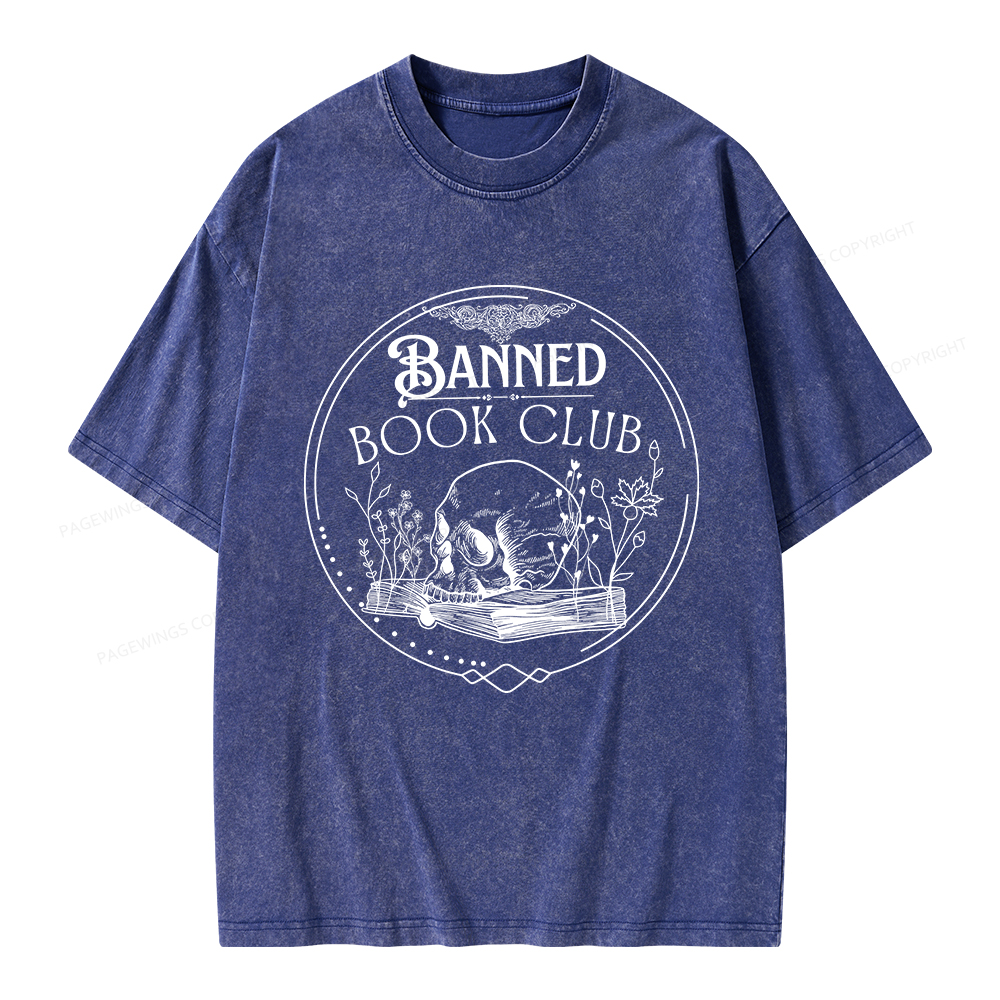 Pagewings Banned Book Club Unisex Washed T-shirt