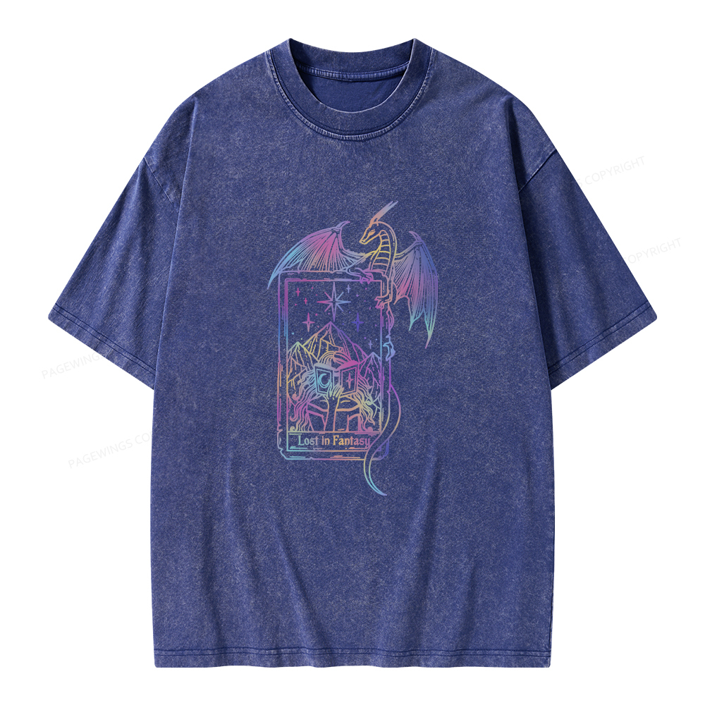 Pagewings Lost In Fantasy Unisex Washed T-shirt