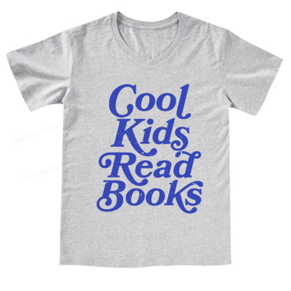 Pagewings Cool Kids Read Books V-neck T-shirt